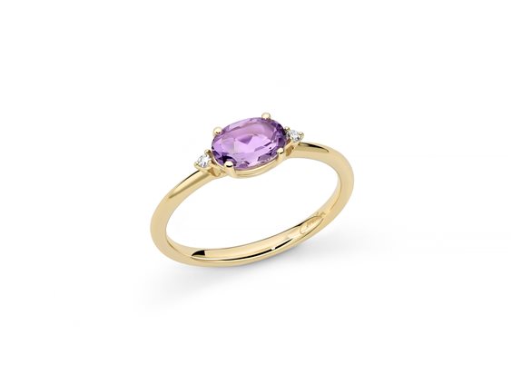 Anello Miluna Donna GEMMA DEL CIELO 375 OLD in Oro giallo Ametista LID3891X - LID3891X